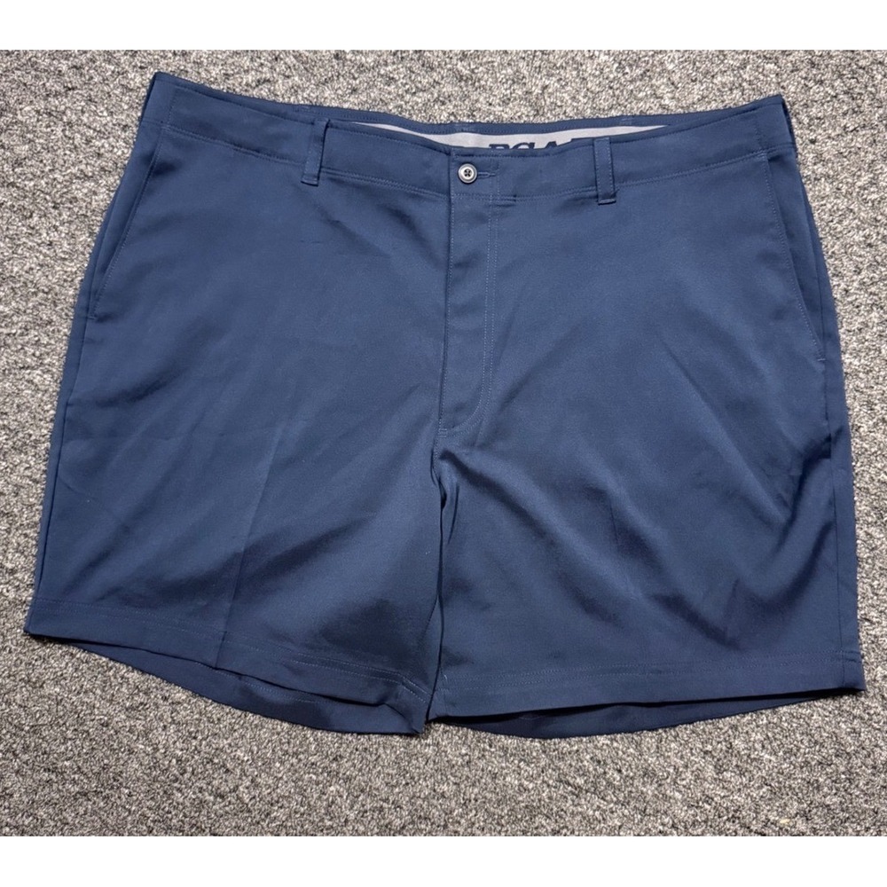 PGA Tour Mens Golf Shorts Navy Blue Flat Front Stretch Performance Size 42